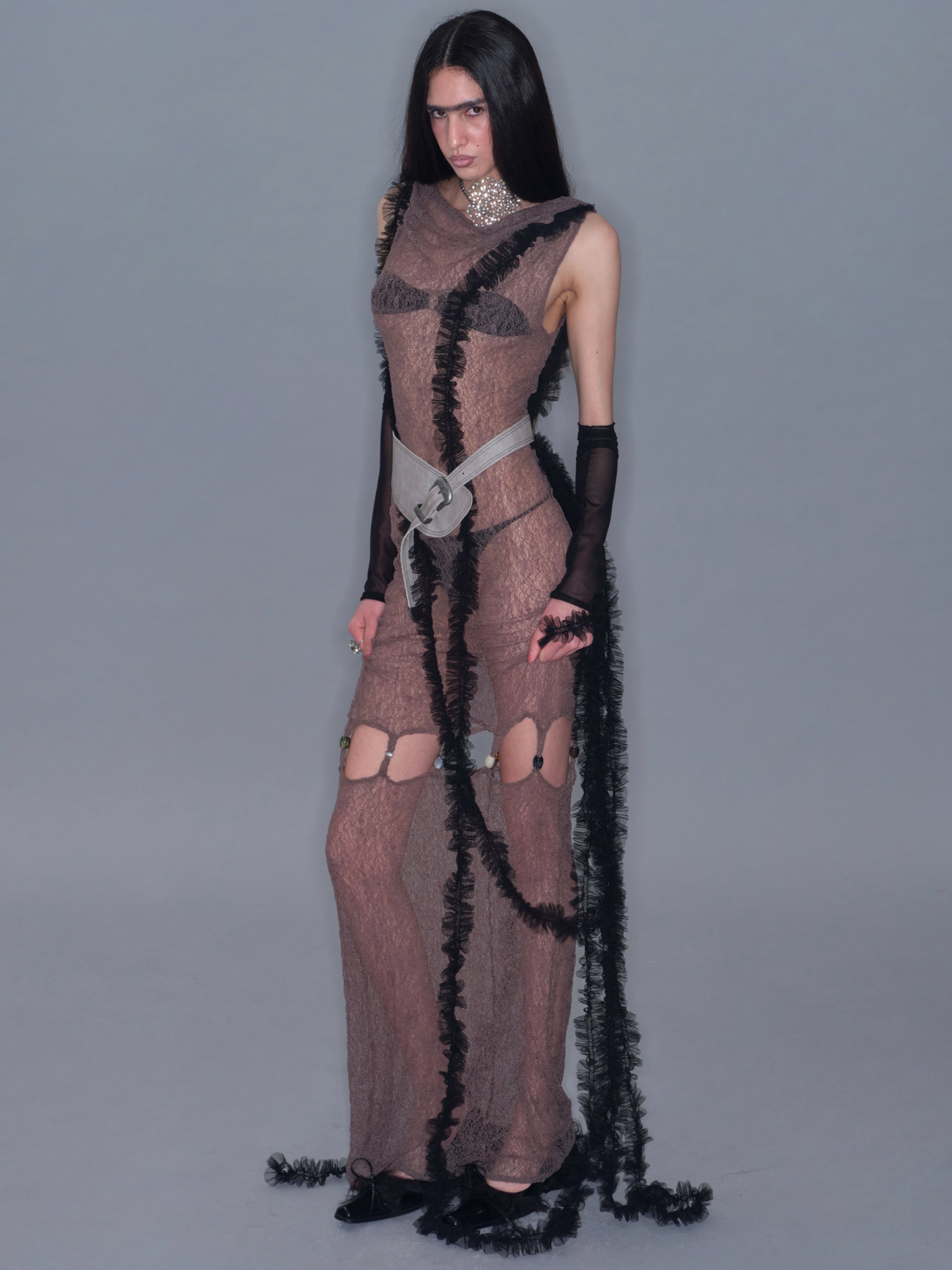 PROD 2025-2 Sheer Beaded Maxi Dress