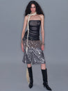 PROD 2025-2 Sheer Bubble Hem Dress/ Black