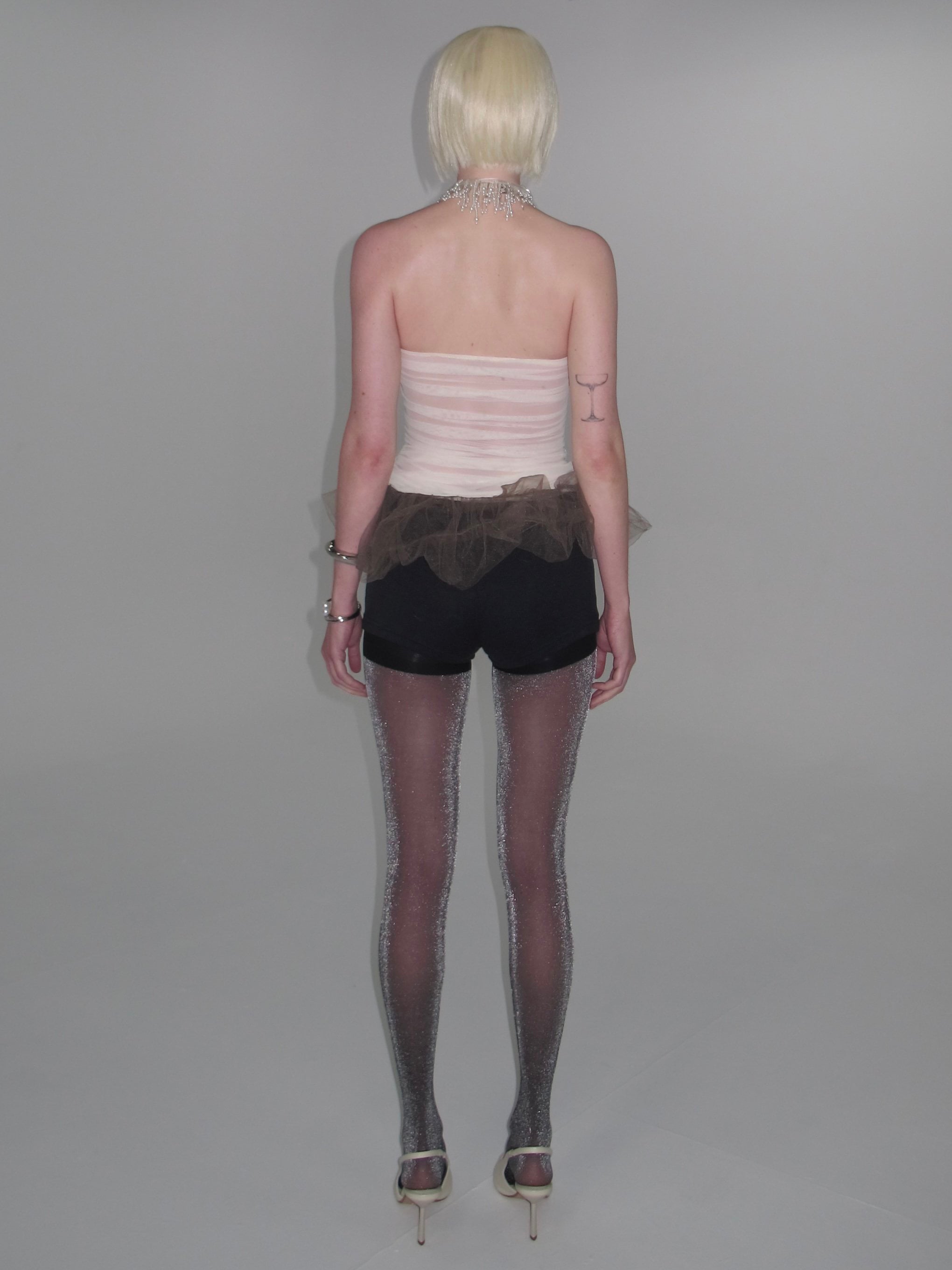 PROD 2025-2 Sheer Bubble Hem Dress/ White