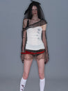 PROD 2025-2 Sheer Bubble Hem Dress/ White