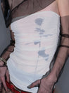 PROD 2025-2 Sheer Bubble Hem Dress/ White