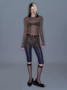 PROD 2025-2 Sheer Metallic Long Sleeve/ Coffee