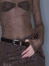 PROD 2025-2 Sheer Metallic Long Sleeve/ Coffee