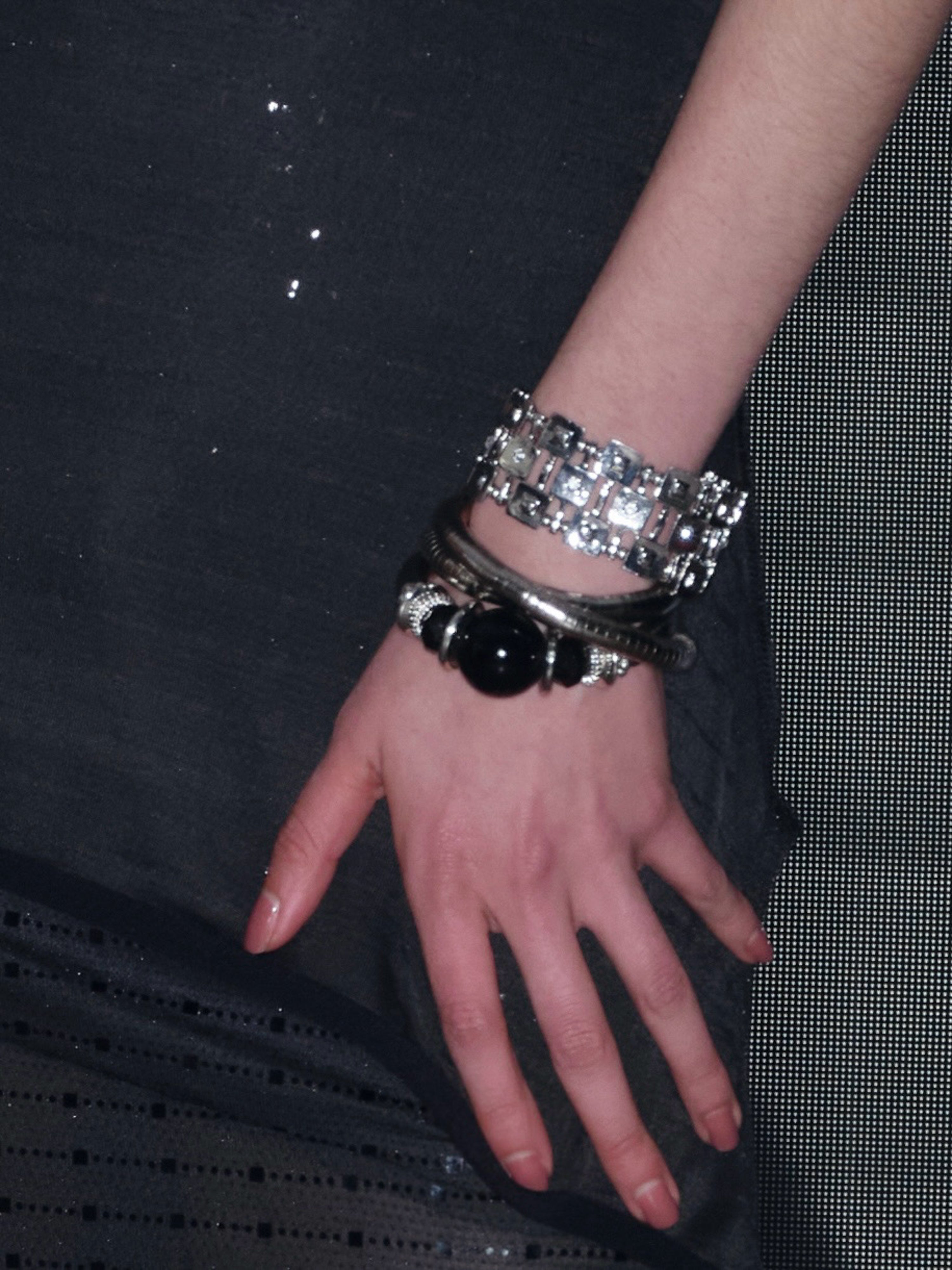  In-stock Elastic Rhinestone Bangle 2PC Set