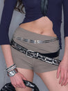 PROD 2025-2 Silver / One size / Pre-order20%Off (7-14days) Metallic Thin Waist Chain