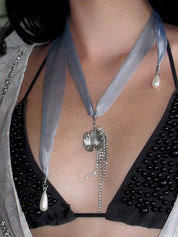 PROD 2026Fall Blue/ Silver / In-stock Veil Pendant Necklace