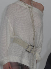 PROD 2026Fall White / One size / In-stock Harper Faux Suede Belt