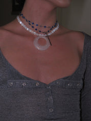 PROD 2PC Set Vesper & Halo Layered Necklace Set