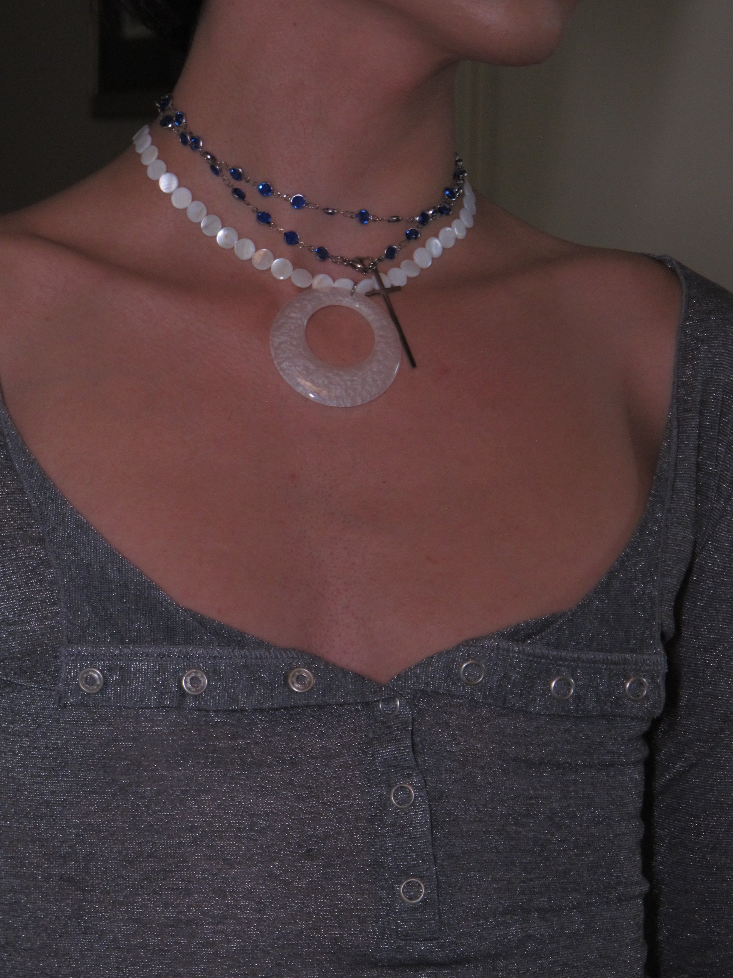PROD 2PC Set Vesper & Halo Layered Necklace Set