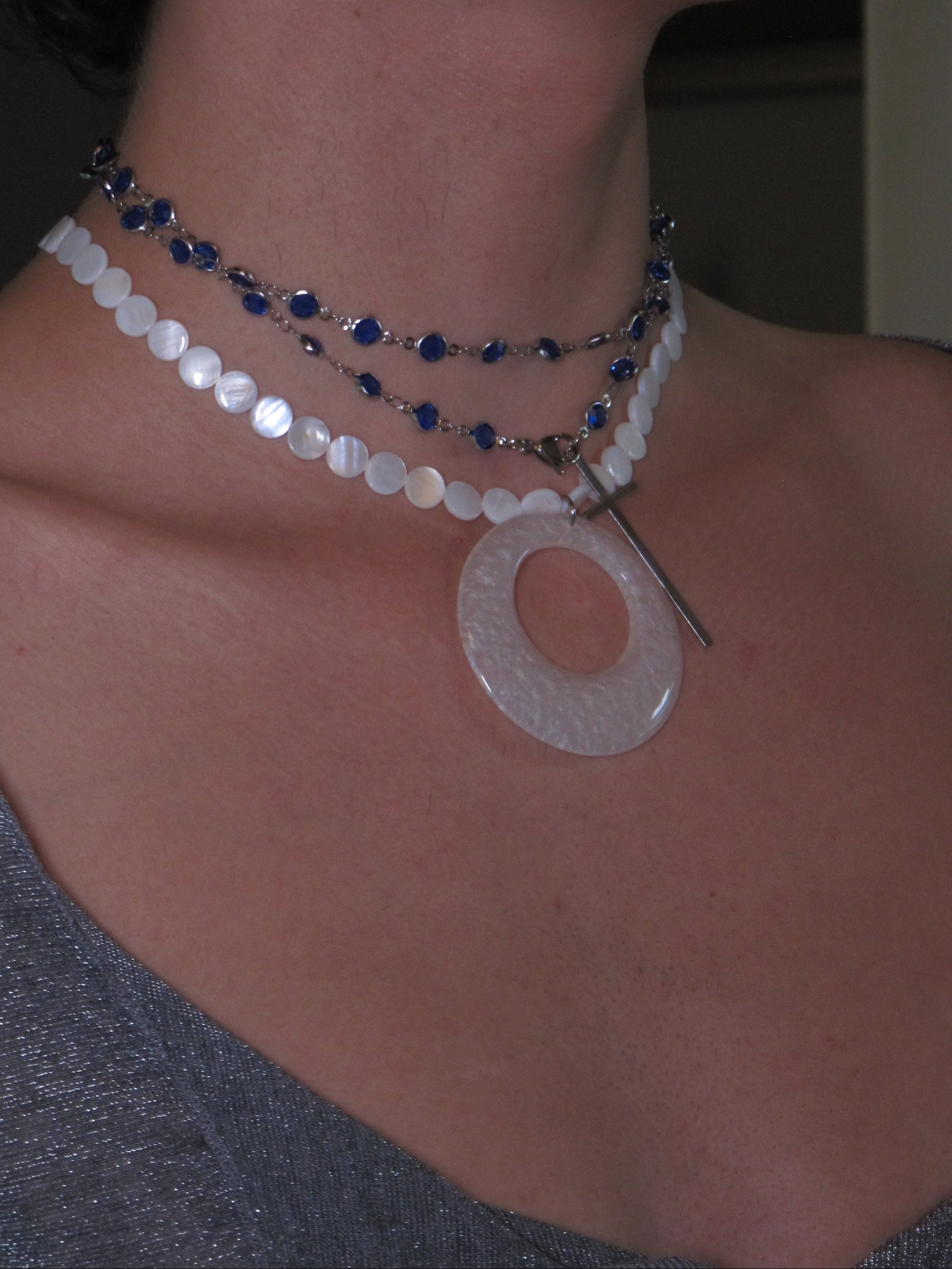 PROD 2PC Set Vesper & Halo Layered Necklace Set