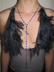 PROD 3-Way Necklace Vesper Blue Beaded Cross Necklace