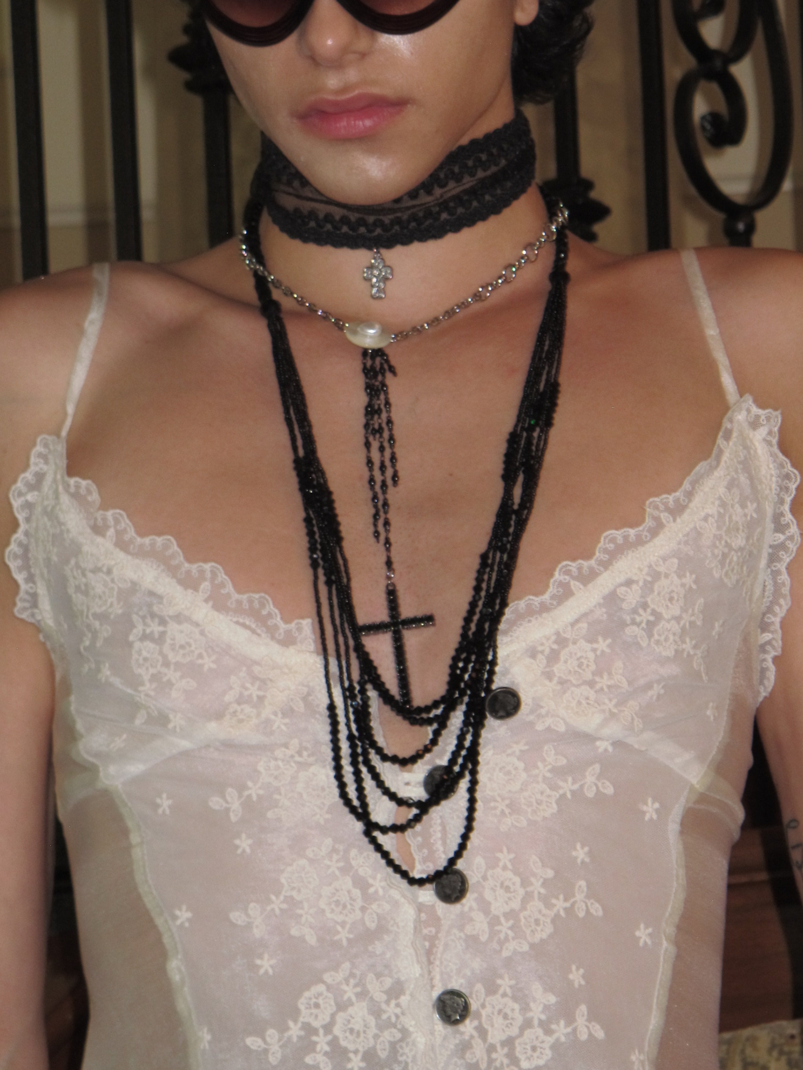 PROD 3PC Set Mora Cross Layered Necklace Set /Multi-layered