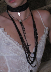 PROD 3PC Set Mora Cross Layered Necklace Set /Multi-layered