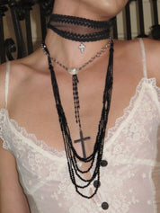 PROD 3PC Set Mora Cross Layered Necklace Set /Multi-layered