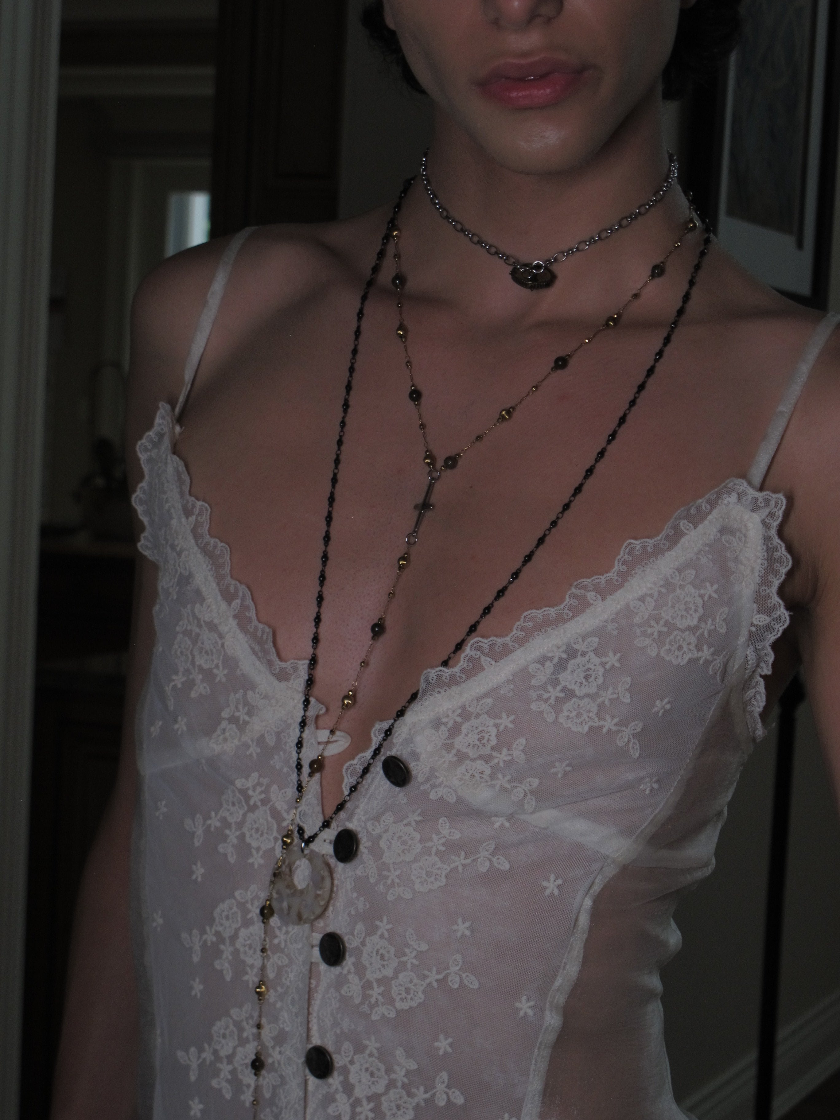 PROD 3PC Set Sable Cross Layered Necklace Set