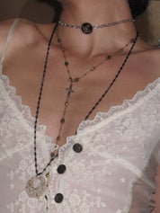 PROD 3PC Set Sable Cross Layered Necklace Set