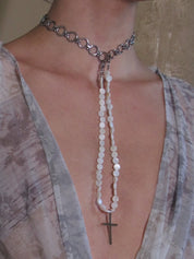PROD 5-Way Necklace Alba Ring Chain Cross Drop Necklace
