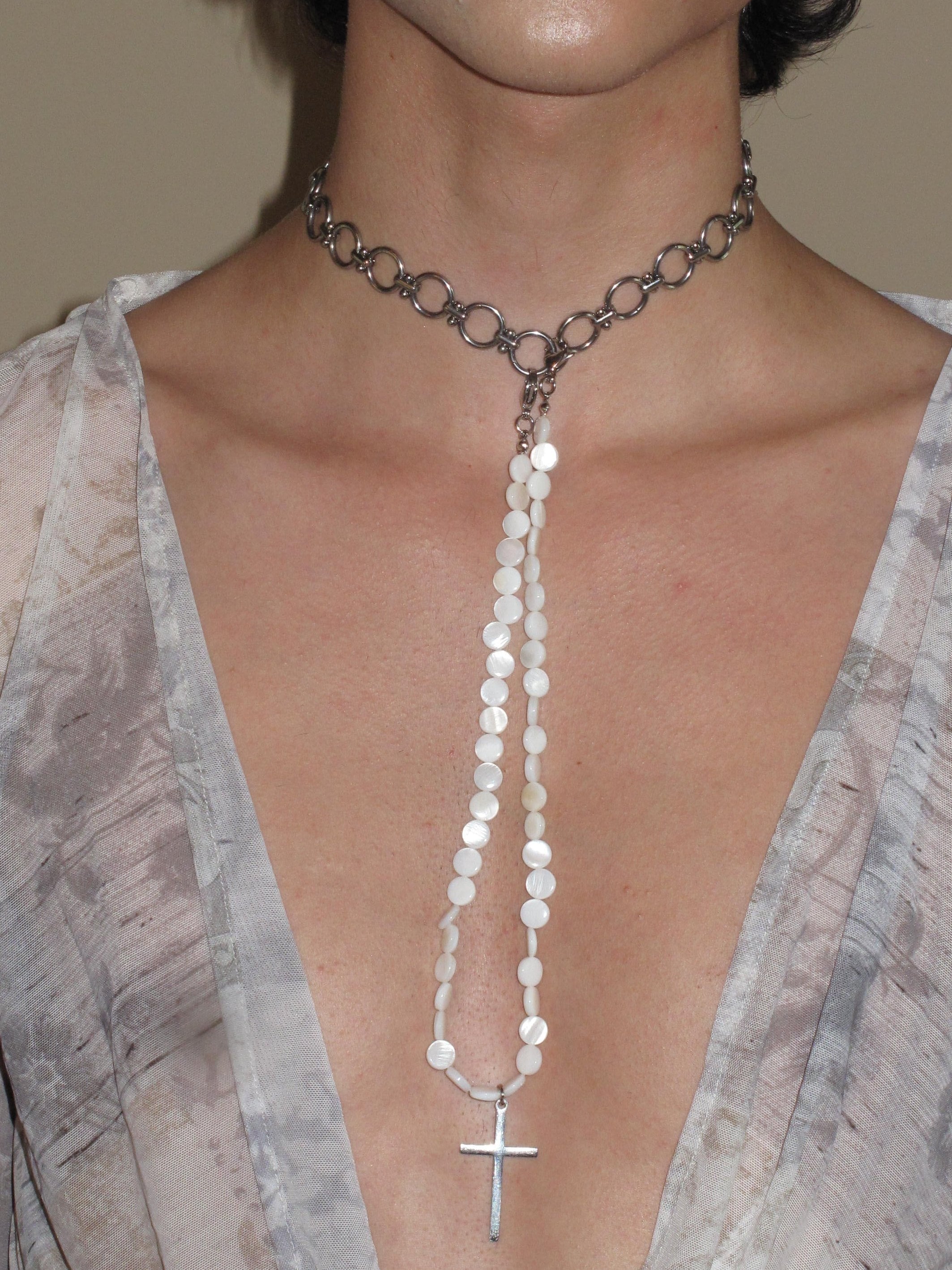 PROD 5-Way Necklace Alba Ring Chain Cross Drop Necklace