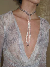 PROD 5-Way Necklace Alba Ring Chain Cross Drop Necklace