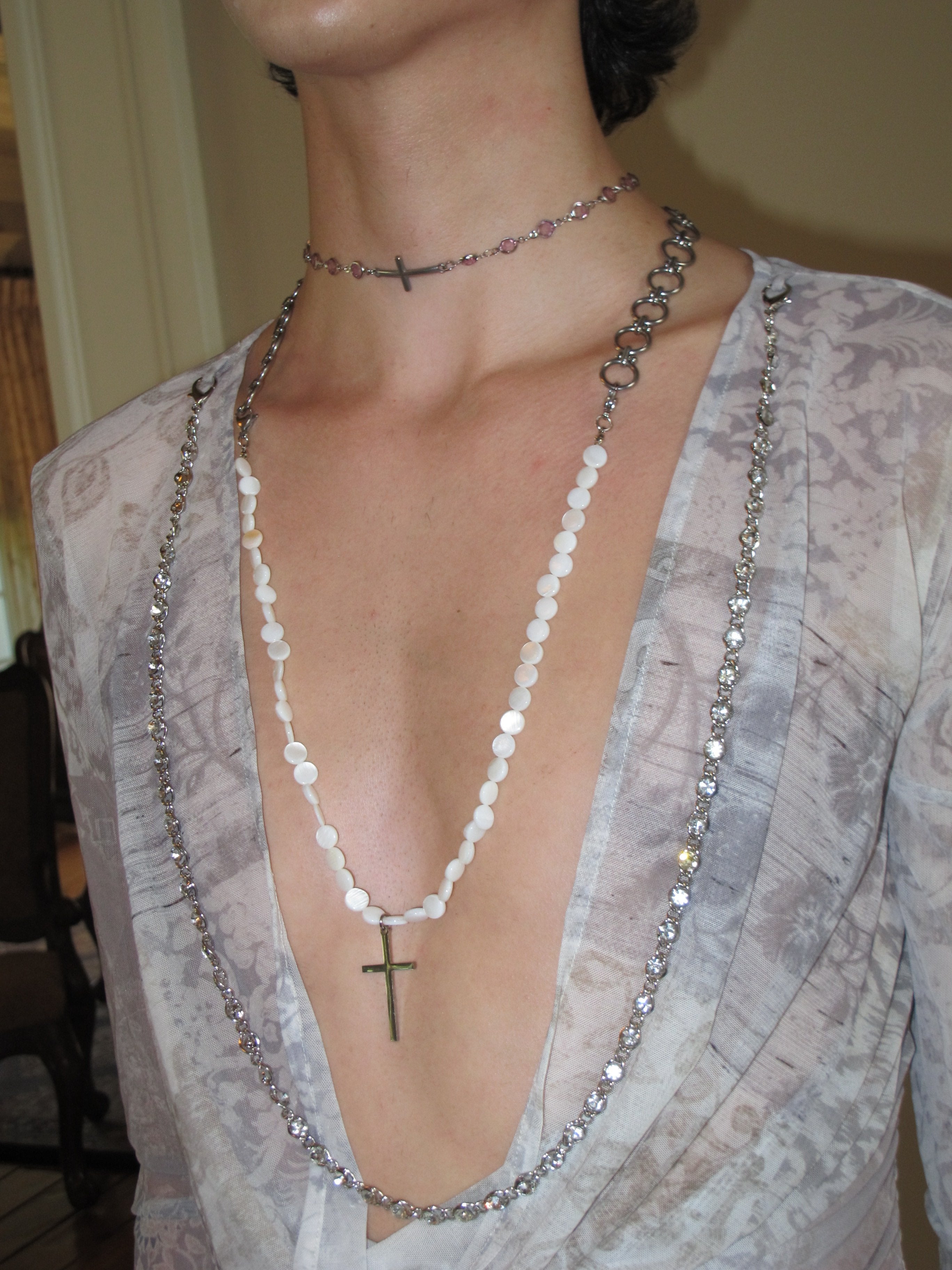 PROD 5-Way Necklace Alba Ring Chain Cross Drop Necklace