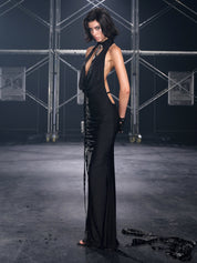 PROD Anouk Halter Neck Ruched Maxi Dress