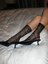 PROD Apparel & Accessories Black Sheer Mesh Lace Scrunch Socks