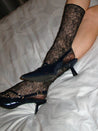 PROD Apparel & Accessories Black Sheer Mesh Lace Scrunch Socks