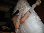 PROD Apparel & Accessories Silver French Bow Sheer Glitter Calf Warmers