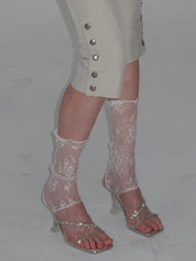 PROD Apparel & Accessories White Ivory Lace Leg Warmers