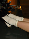 PROD Apparel & Accessories White Retro Cotton Pearl calf Socks