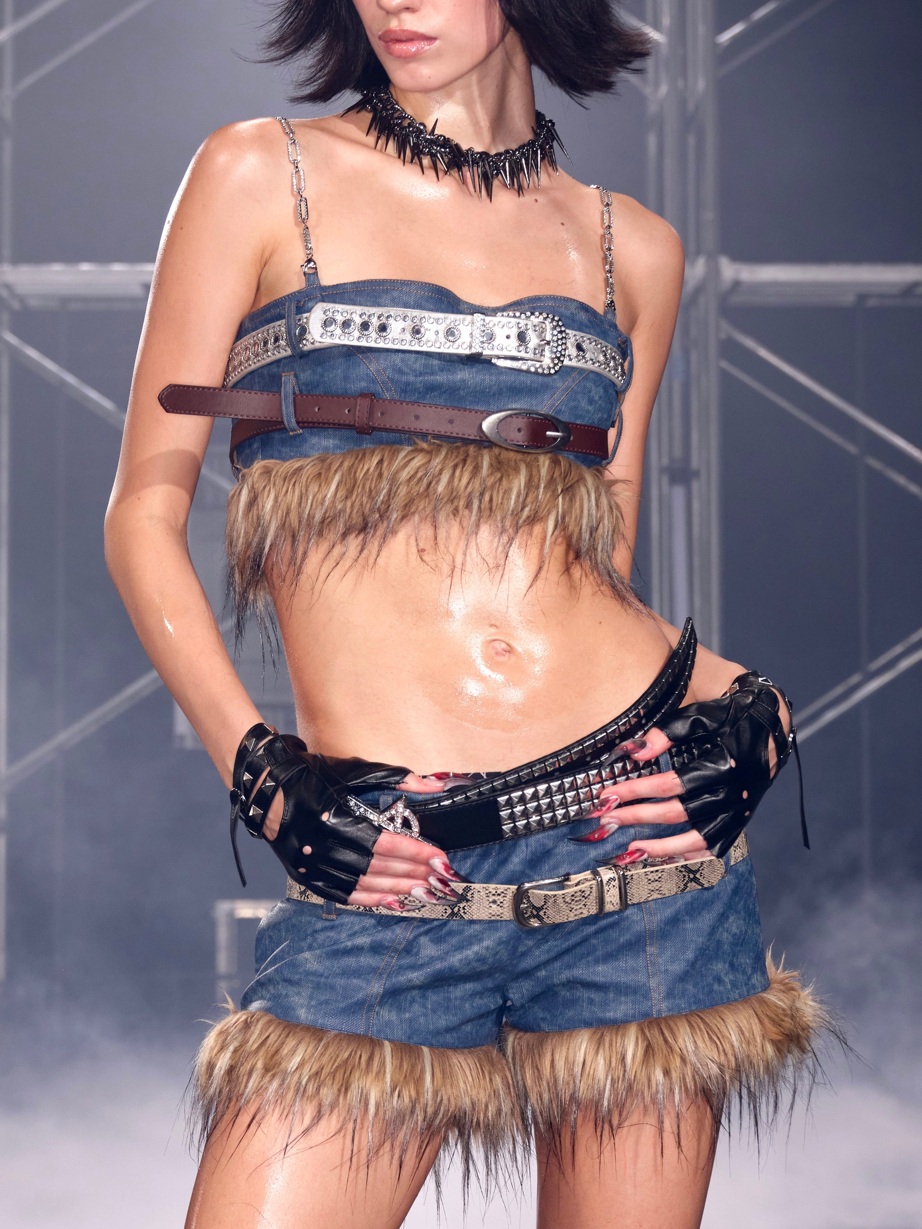  In-stock Studded Biker Gloves