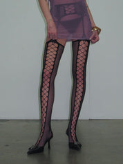 PROD Black / One size Black Fishnet Thigh-High Stockings