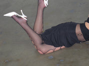 PROD Black / One size Front & Side Cut Oval Fishnet Tights