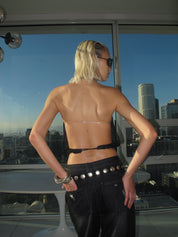 PROD Black / One size HALO Sheer halter backless top