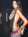 PROD Black / One size / In-stock Hotline Halter Top with Detachable Faux Fur Collar