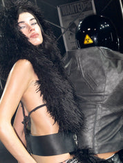 PROD Black / One size / In-stock Wildfire Hooded Wrap Top (With Belt) Black