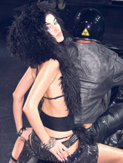 PROD Black / One size / In-stock Wildfire Hooded Wrap Top (With Belt) Black