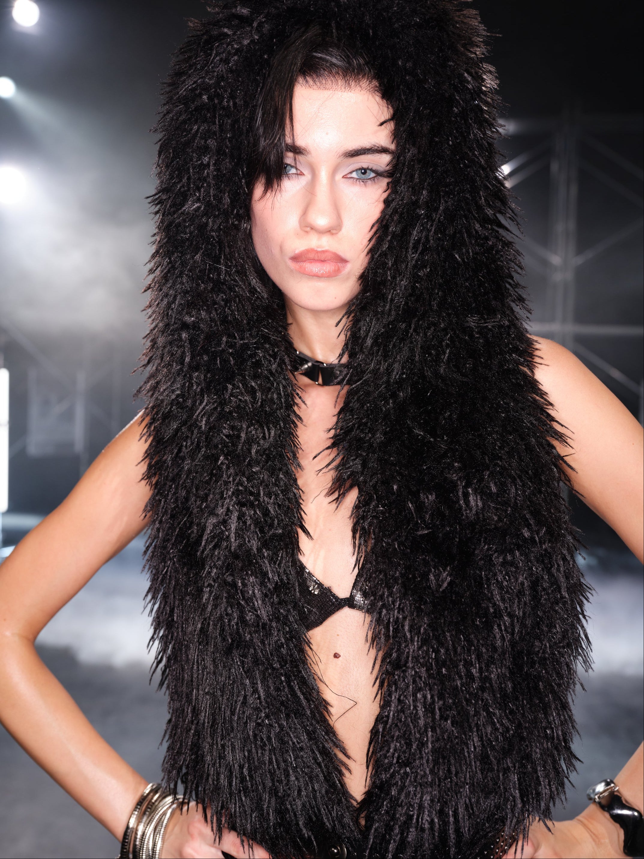 PROD Black / One size / In-stock Wildfire Hooded Wrap Top (With Belt) Black