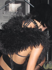 PROD Black / One size / In-stock Wildfire Hooded Wrap Top (With Belt) Black