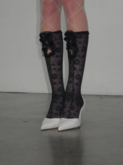 PROD Black / One size Lace Cut-Out Knee-High Socks