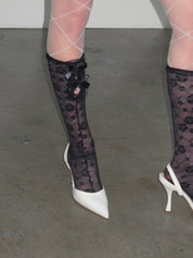 PROD Black / One size Lace Cut-Out Knee-High Socks