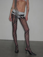 PROD Black / One size Sheer Line-pattern Tights