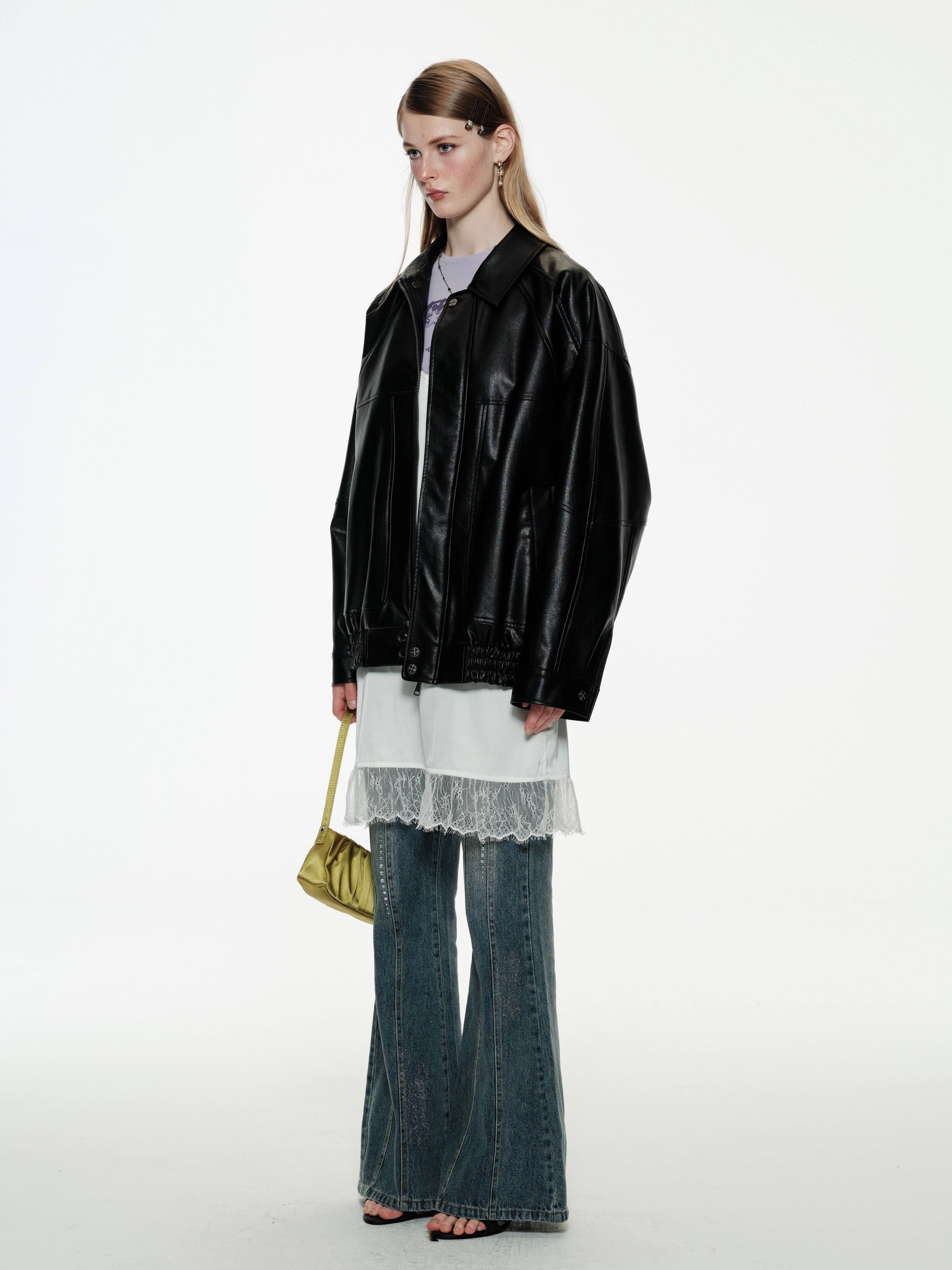  In-stock Classic Faux Leather Jacket