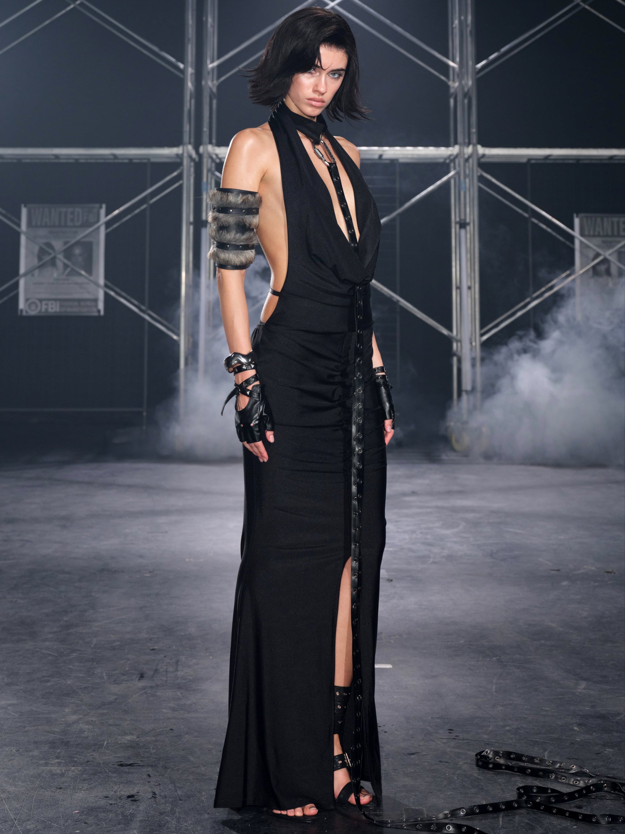  In-stock Anouk Halter Heck Ruched Maxi Dress