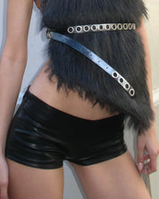 PROD Black / XS / In-stock Ride or Die Leather Micro Shorts Black