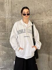 PROD Bldg 2022 Fall & Winter Loose Fit Bubble Lusion Collared Jumper / Gray