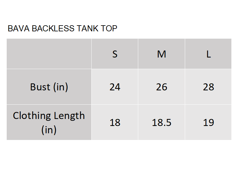 PROD Bldg 2023 summer Bava Backless Tank Top