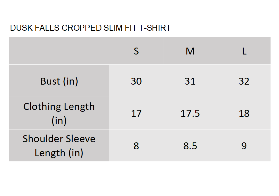 PROD Bldg 2023 summer Dusk falls Cropped Slim fit T-shirt
