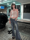 PROD Bldg 2023 summer Psychedelic Butterfly Rhinestone Flare Jeans