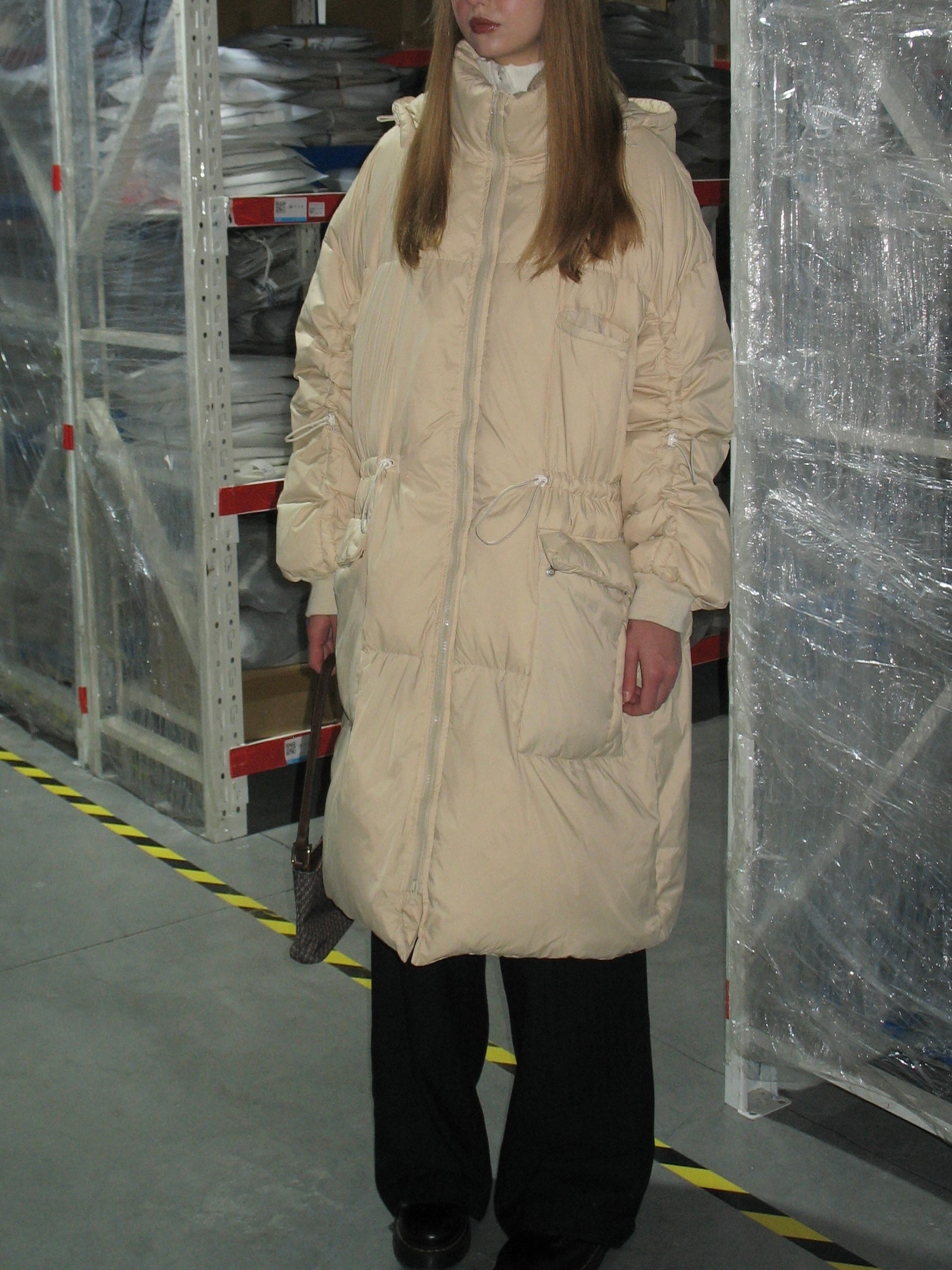 PROD Bldg 2023 winter 2 Beige Hooded Long Down Jacket